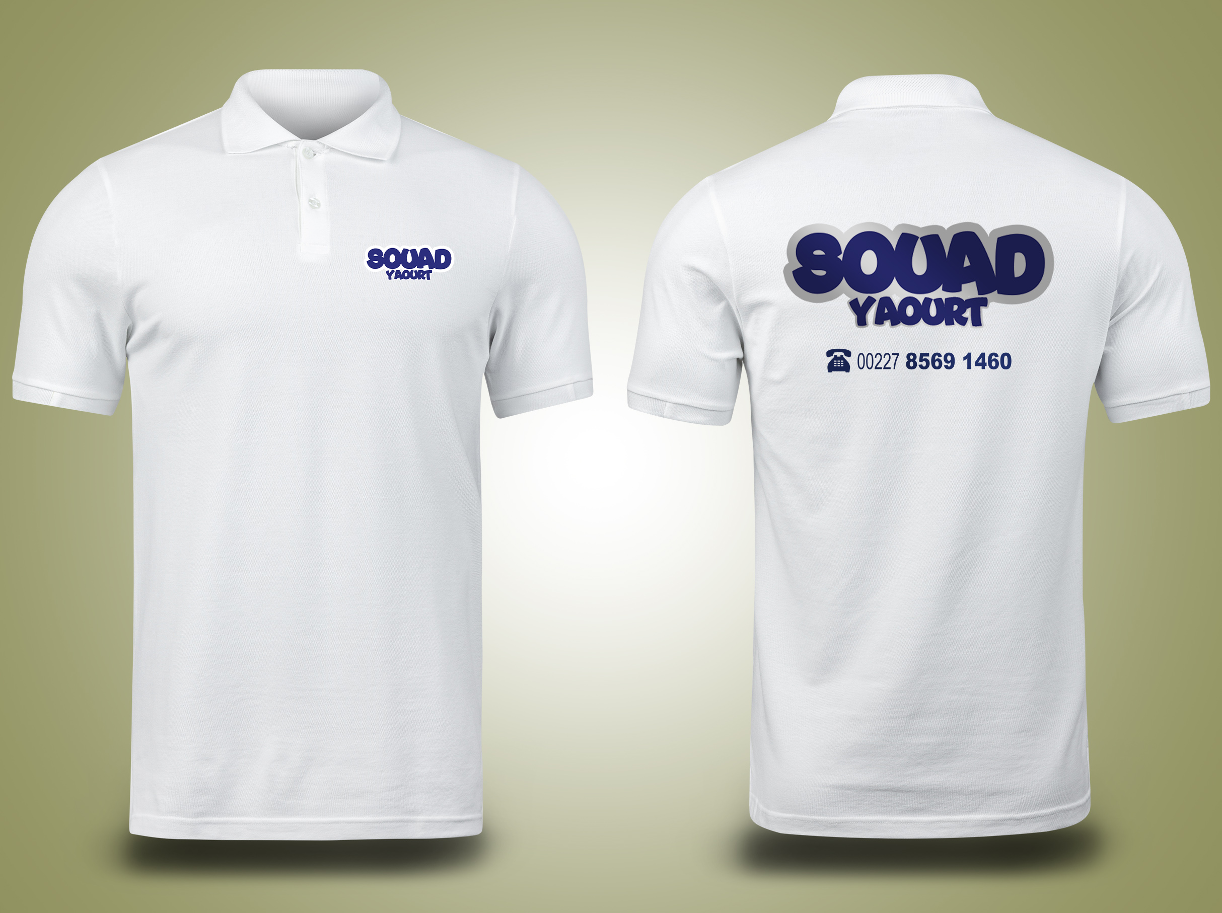 White Polo mockup front and back used as design template